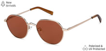 Load image into Gallery viewer, Yellow Round Full Rim Wide Unisex Sunglasses by Vincent Chase Polarized-146910