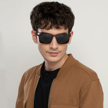 Load image into Gallery viewer, Black Rectangle Full Rim Unisex Sunglasses by Vincent Chase Polarized-148023