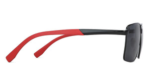 Black Rectangle Full Rim Unisex Sunglasses by Vincent Chase Polarized-148023