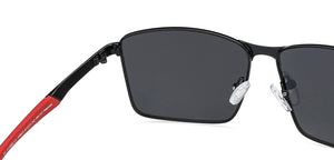 Black Rectangle Full Rim Unisex Sunglasses by Vincent Chase Polarized-148023
