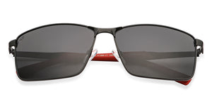 Black Rectangle Full Rim Unisex Sunglasses by Vincent Chase Polarized-148023
