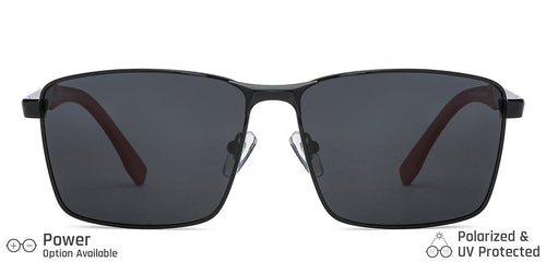 Black Rectangle Full Rim Unisex Sunglasses by Vincent Chase Polarized-148023