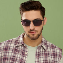 Load image into Gallery viewer, Gunmetal Rectangle Full Rim Unisex Sunglasses by Vincent Chase Polarized-148024