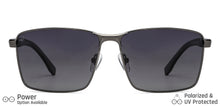 Load image into Gallery viewer, Gunmetal Rectangle Full Rim Unisex Sunglasses by Vincent Chase Polarized-148024