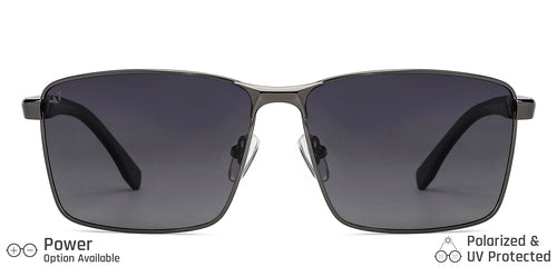 Gunmetal Rectangle Full Rim Unisex Sunglasses by Vincent Chase Polarized-148024