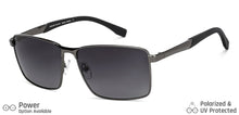 Load image into Gallery viewer, Gunmetal Rectangle Full Rim Unisex Sunglasses by Vincent Chase Polarized-148024