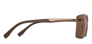 Brown Rectangle Full Rim Unisex Sunglasses by Vincent Chase Polarized-148025