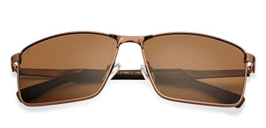 Brown Rectangle Full Rim Unisex Sunglasses by Vincent Chase Polarized-148025