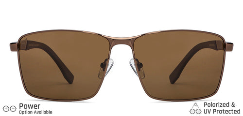 Brown Rectangle Full Rim Unisex Sunglasses by Vincent Chase Polarized-148025