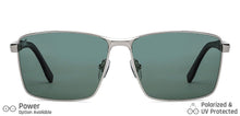 Load image into Gallery viewer, Silver Rectangle Full Rim Unisex Sunglasses by Vincent Chase Polarized-148026