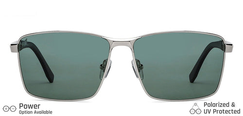 Silver Rectangle Full Rim Unisex Sunglasses by Vincent Chase Polarized-148026