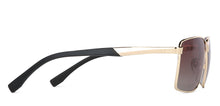 Load image into Gallery viewer, Gold Rectangle Full Rim Unisex Sunglasses by Vincent Chase Polarized-148027