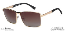 Load image into Gallery viewer, Gold Rectangle Full Rim Unisex Sunglasses by Vincent Chase Polarized-148027