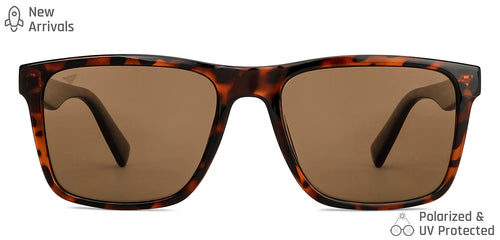 Brown Wayfarer Full Rim Extra Wide Unisex Sunglasses by Vincent Chase Polarized-148041