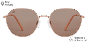Gold Round Full Rim Medium Unisex Sunglasses by Vincent Chase Polarized-148048