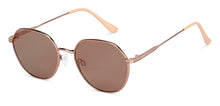 Load image into Gallery viewer, Gold Round Full Rim Medium Unisex Sunglasses by Vincent Chase Polarized-148048