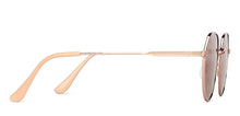 Load image into Gallery viewer, Gold Round Full Rim Medium Unisex Sunglasses by Vincent Chase Polarized-148048