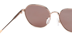 Gold Round Full Rim Medium Unisex Sunglasses by Vincent Chase Polarized-148048
