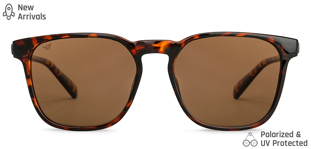 Brown Wayfarer Full Rim Extra Wide Unisex Sunglasses by Vincent Chase Polarized-148064