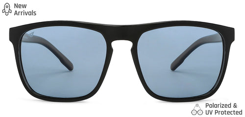 Black Wayfarer Full Rim Extra Wide Unisex Sunglasses by Vincent Chase Polarized-148070