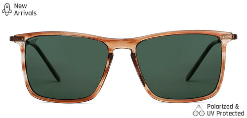 Brown Square Full Rim Extra Wide Unisex Sunglasses by Vincent Chase Polarized-148071