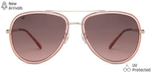 Load image into Gallery viewer, Gold Aviator Full Rim Extra Wide Women Sunglasses by Vincent Chase-148156