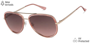 Gold Aviator Full Rim Extra Wide Women Sunglasses by Vincent Chase-148156