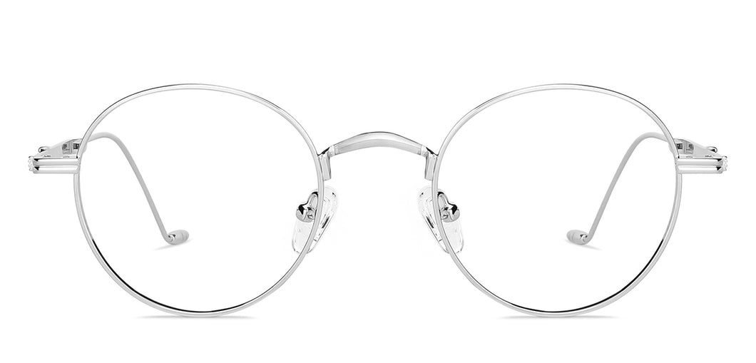 Silver Round Full Rim Unisex Eyeglasses by Vincent Chase-148561