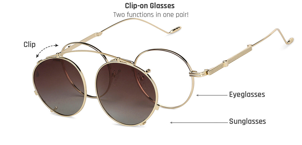Gold Round Full Rim Unisex Eyeglasses by Vincent Chase-148563
