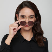 Load image into Gallery viewer, Gold Round Full Rim Unisex Eyeglasses by Vincent Chase VC-202489
