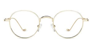 Gold Round Full Rim Unisex Eyeglasses by Vincent Chase-148563