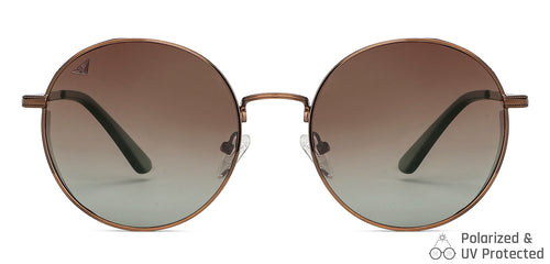 Brown Round Full Rim Unisex Sunglasses by Vincent Chase Polarized-148565