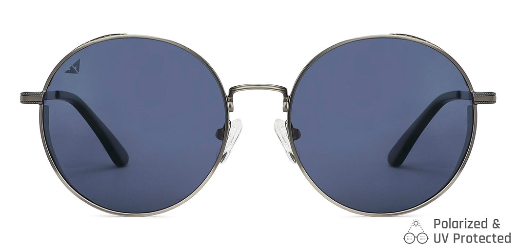 Grey Round Full Rim Unisex Sunglasses by Vincent Chase Polarized-148566