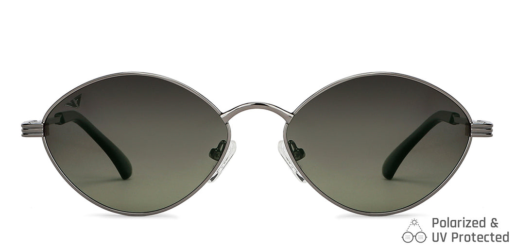 Grey Round Full Rim Unisex Sunglasses by Vincent Chase Polarized-148569