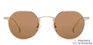 Gold Round Full Rim Unisex Sunglasses by Vincent Chase Polarized-148578