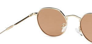 Gold Round Full Rim Unisex Sunglasses by Vincent Chase Polarized-148578