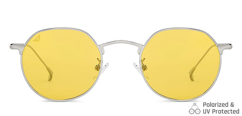 Silver Round Full Rim Unisex Sunglasses by Vincent Chase Polarized-148580