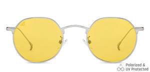 Silver Round Full Rim Unisex Sunglasses by Vincent Chase Polarized-148580