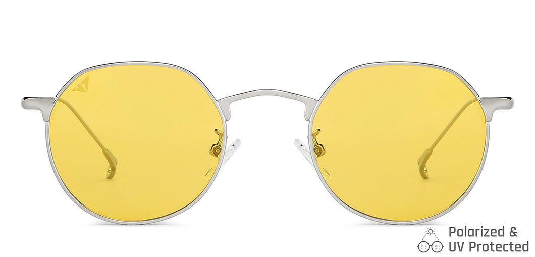 Silver Round Full Rim Unisex Sunglasses by Vincent Chase Polarized-148580