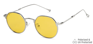 Silver Round Full Rim Unisex Sunglasses by Vincent Chase Polarized-148580