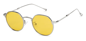Silver Round Full Rim Unisex Sunglasses by Vincent Chase Polarized-148580