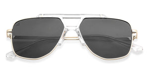Gold Aviator Full Rim Unisex Sunglasses by Vincent Chase Polarized-148582
