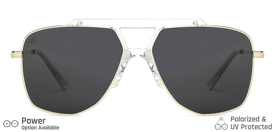 Gold Aviator Full Rim Unisex Sunglasses by Vincent Chase Polarized-148582