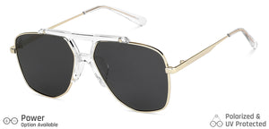 Gold Aviator Full Rim Unisex Sunglasses by Vincent Chase Polarized-148582