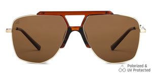 Gold Aviator Full Rim Unisex Sunglasses by Vincent Chase Polarized-148584