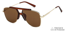Load image into Gallery viewer, Gold Aviator Full Rim Unisex Sunglasses by Vincent Chase Polarized-148584