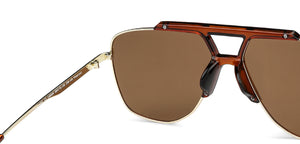 Gold Aviator Full Rim Unisex Sunglasses by Vincent Chase Polarized-148584