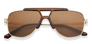 Gold Aviator Full Rim Unisex Sunglasses by Vincent Chase Polarized-148584