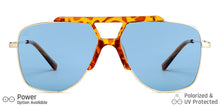 Load image into Gallery viewer, Gold Aviator Full Rim Unisex Sunglasses by Vincent Chase Polarized-148585