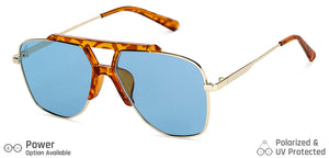 Gold Aviator Full Rim Unisex Sunglasses by Vincent Chase Polarized-148585